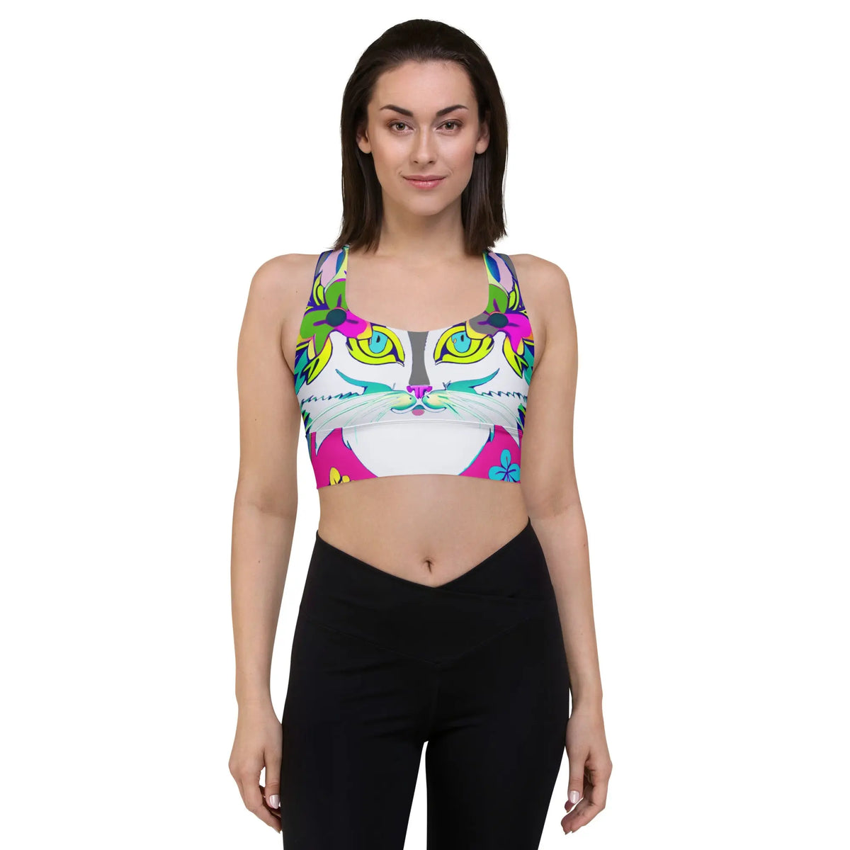 "Sonya My Beautiful Cat" Collection - Longline Sports Bra for Cat Lovers ZKoriginal
