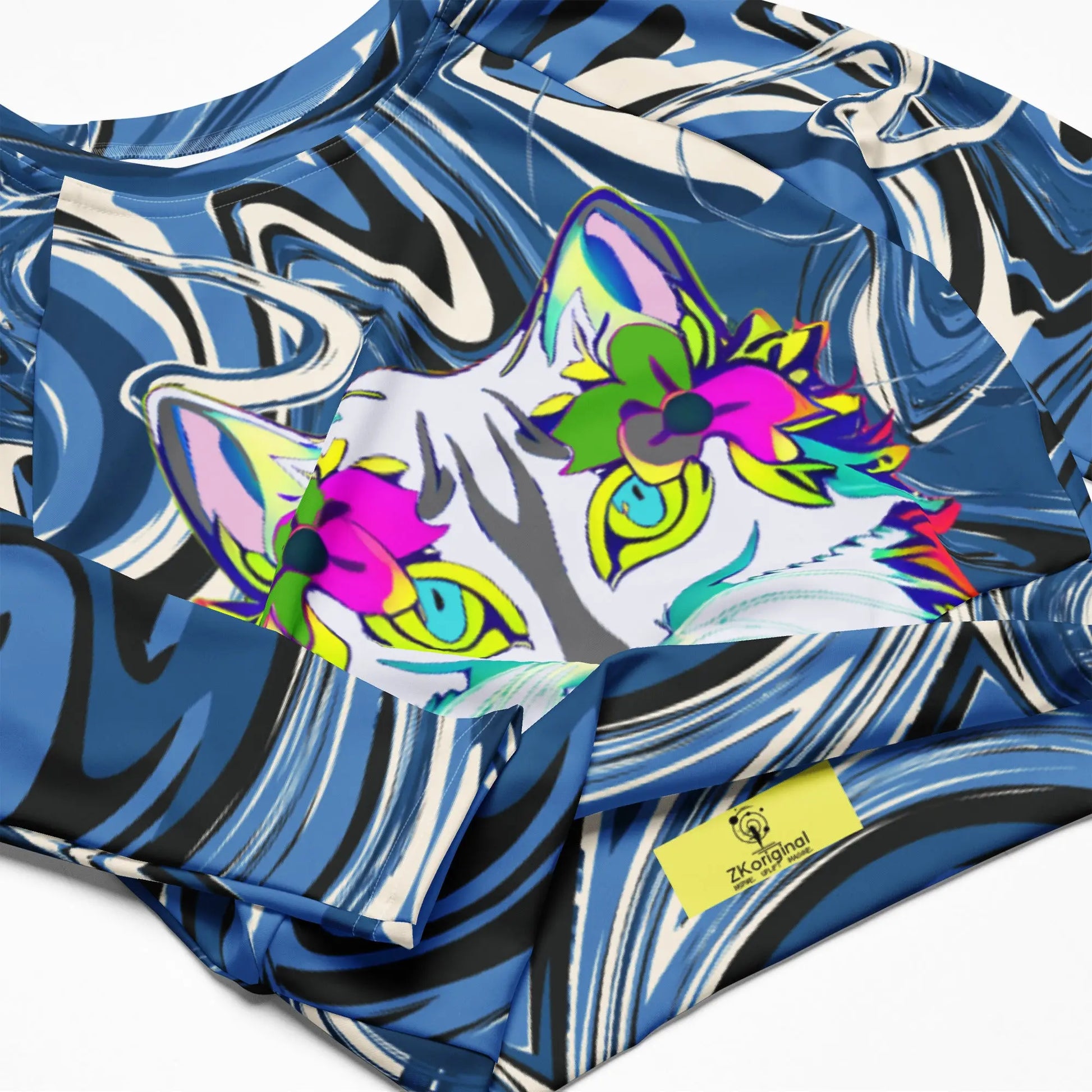 "Sonya My Beautiful Cat" Collection - Recycled Long Sleeve Crop Top ZKoriginal