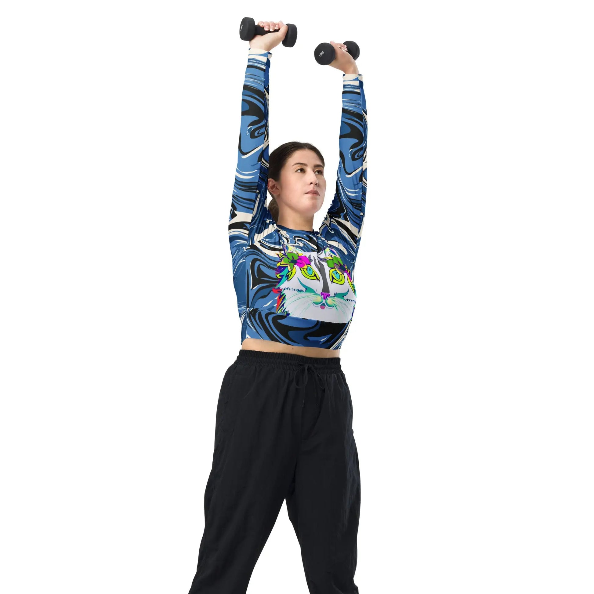 "Sonya My Beautiful Cat" Collection - Recycled Long Sleeve Crop Top ZKoriginal