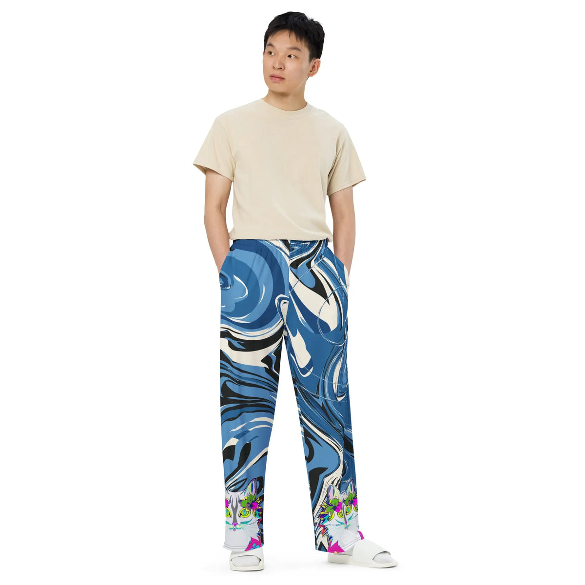 "Sonya My Beautiful Cat" Collection - Unisex Wide Leg Cat Print Pants ZKoriginal