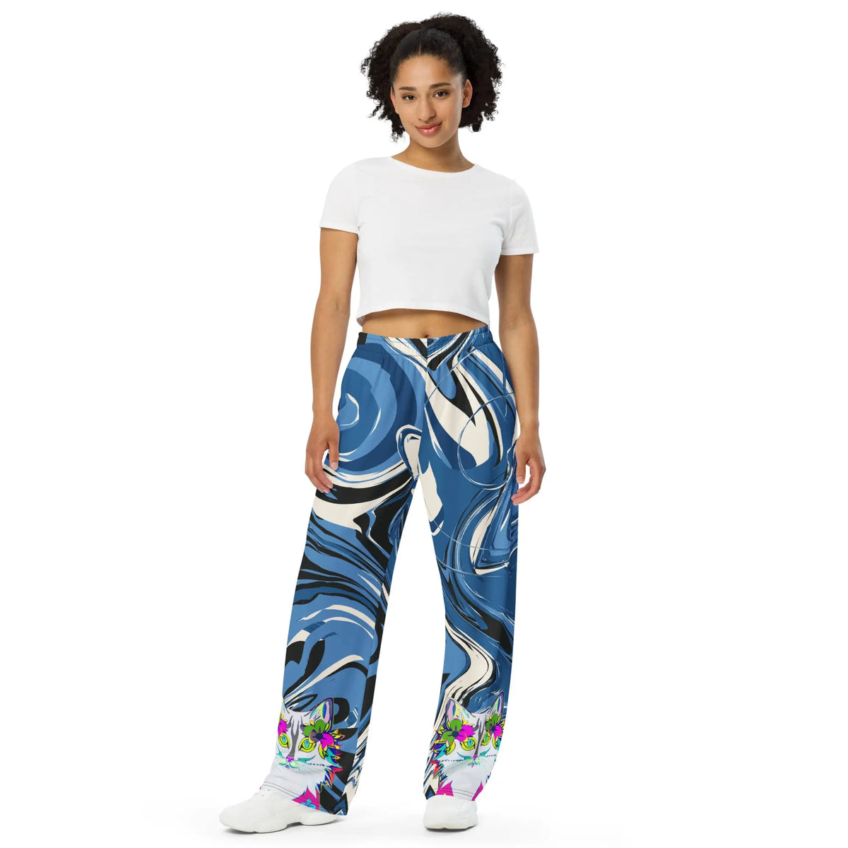 "Sonya My Beautiful Cat" Collection - Unisex Wide Leg Cat Print Pants ZKoriginal
