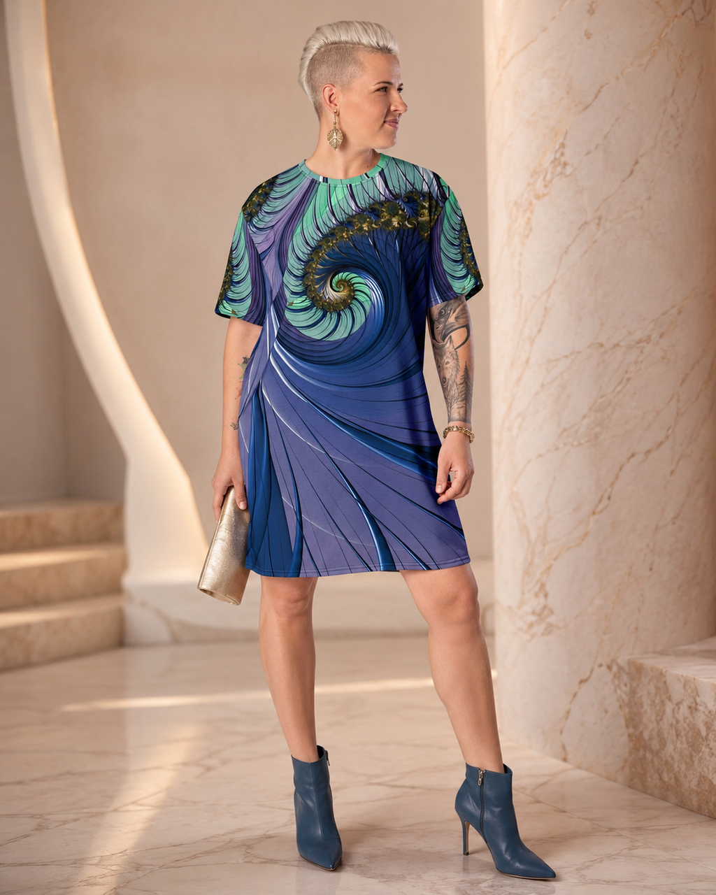 "Vortex Dreams" Collection - Designer T-Shirt Dress