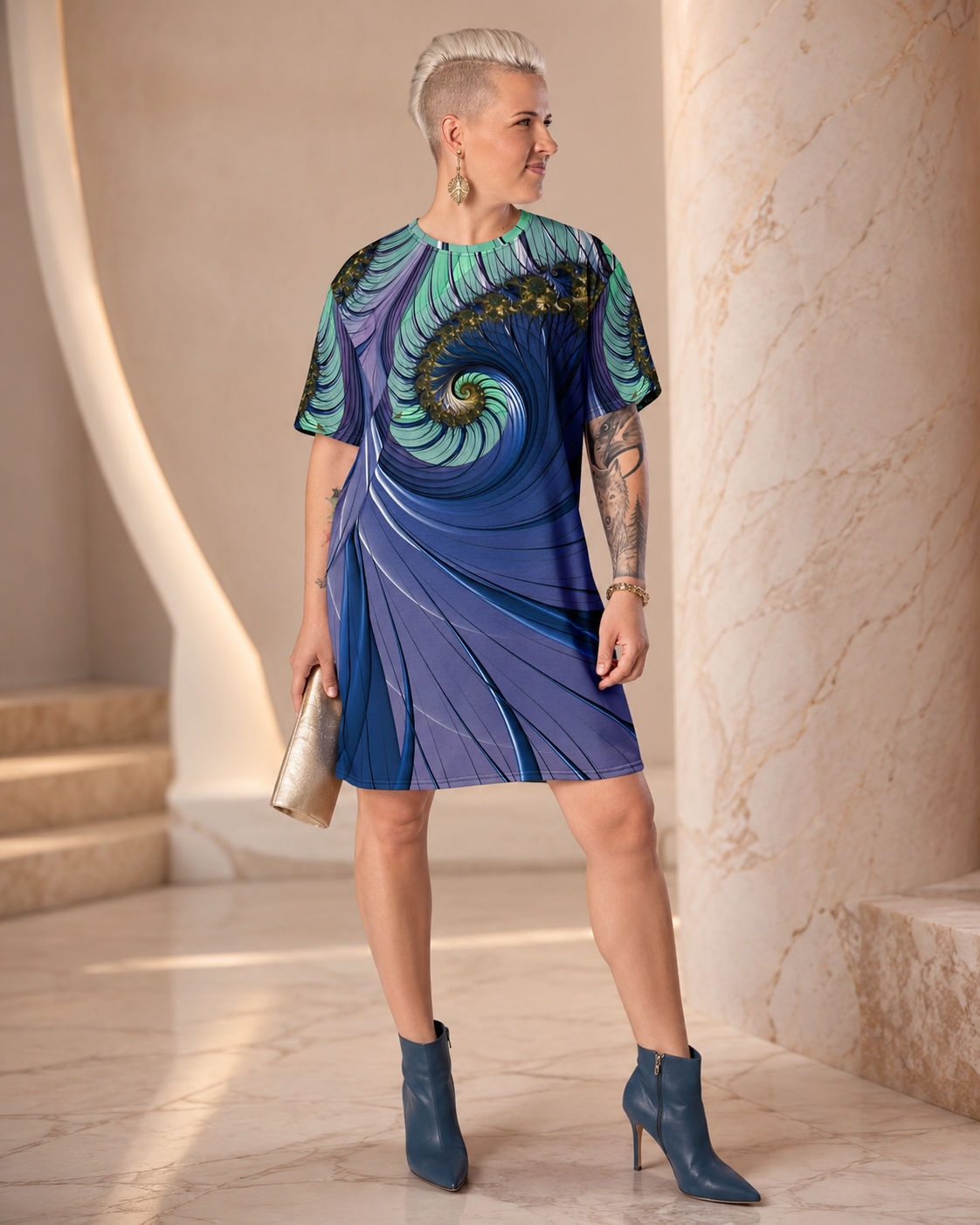 "Vortex Dreams" Collection - Designer T-Shirt Dress