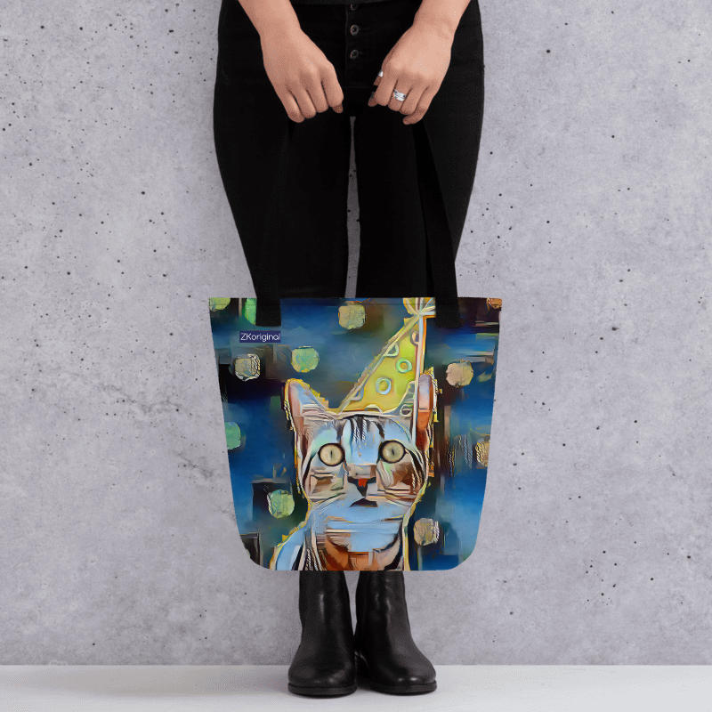 "The Canary" Collection - Cat Face Designer Large Tote Bag ZKoriginal