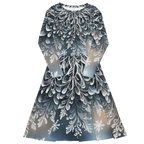 "Frosted Elegance" Collection - Long sleeve Midi Dress