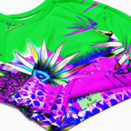 "Electric Bloom" Collection - Recycled Long Sleeve Crop Top