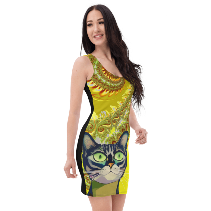 "The Canary" Collection - Cat Face Designer Mini Dress ZKoriginal