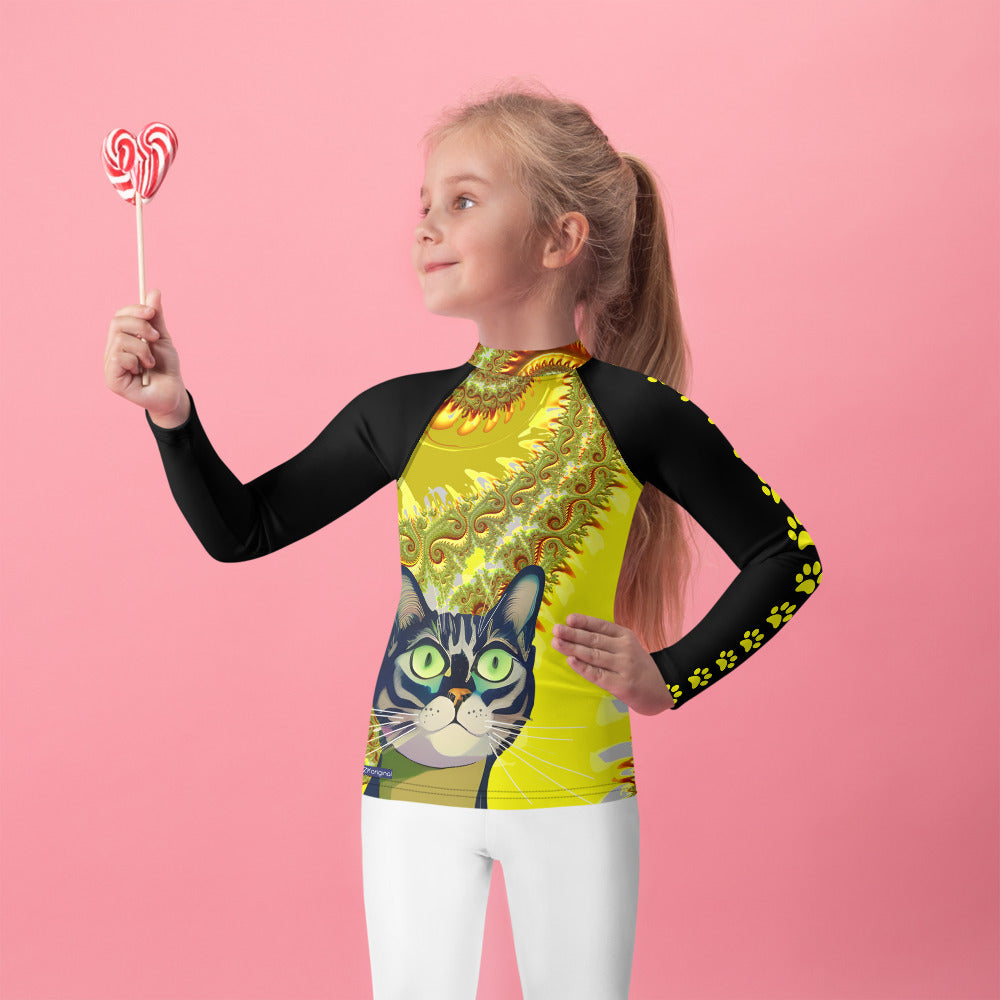 "The Canary" Collection - Cat Face Kids Rash Guard ZKoriginal