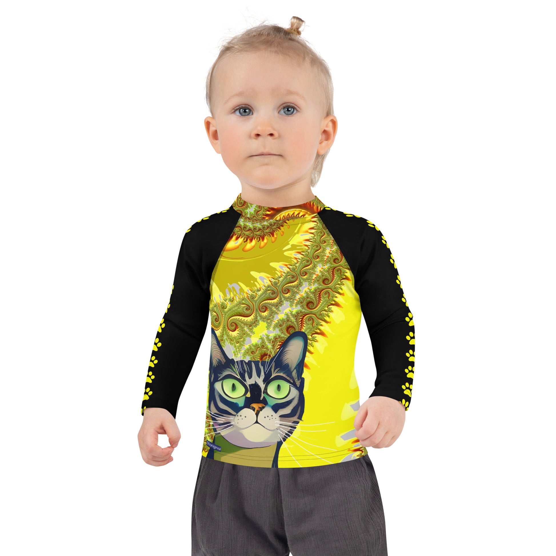 "The Canary" Collection - Cat Face Kids Rash Guard ZKoriginal