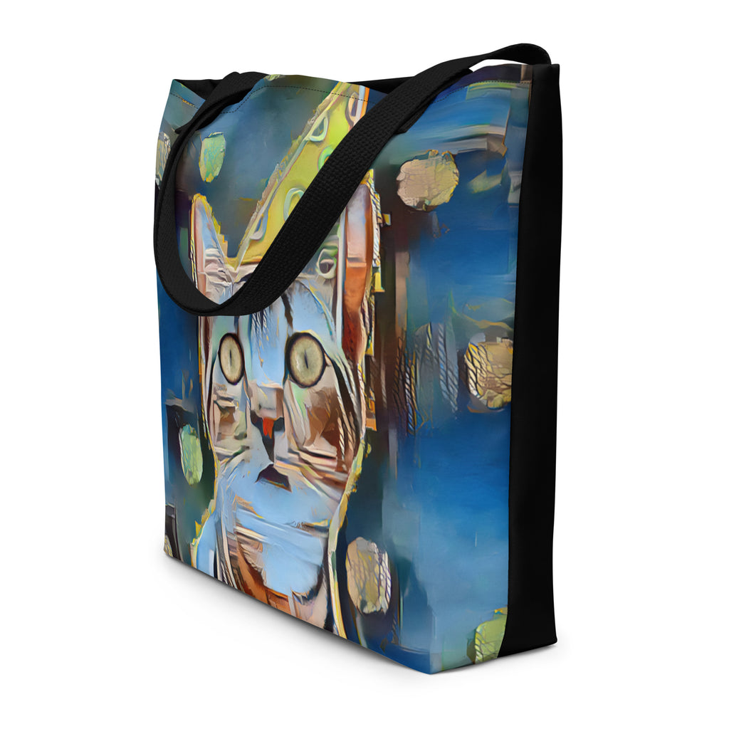 "The Canary" Collection - Cat Face Designer Large Tote Bag ZKoriginal