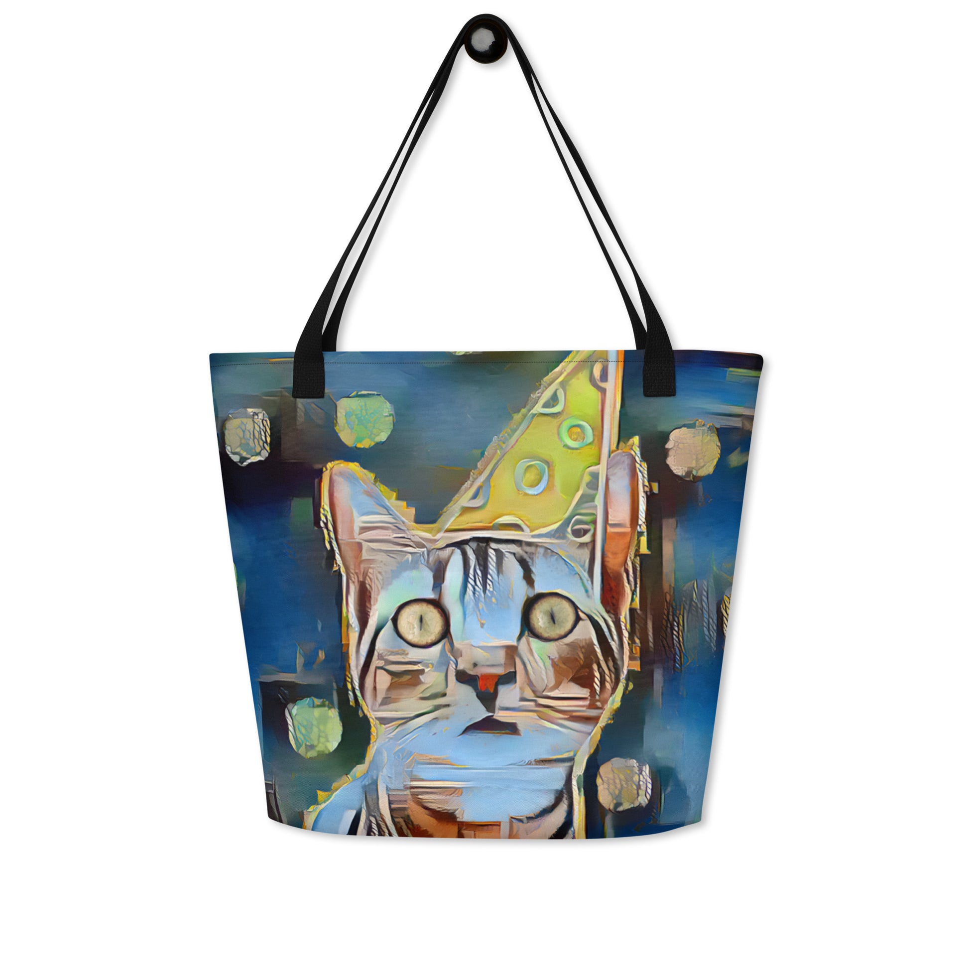"The Canary" Collection - Cat Face Designer Large Tote Bag ZKoriginal