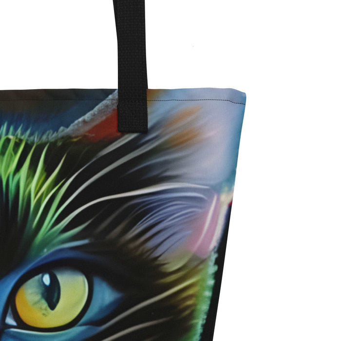 "Cat Lovers" Collection - Cat Face Print Large Tote Bag ZKoriginal