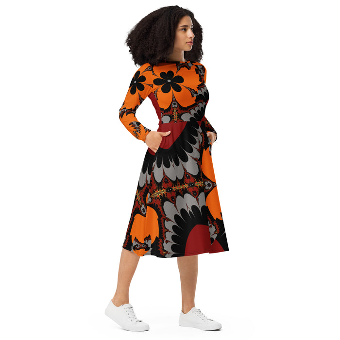 "Buccaneers Fans " Collection - Designer Long Sleeve Midi Dress ZKoriginal