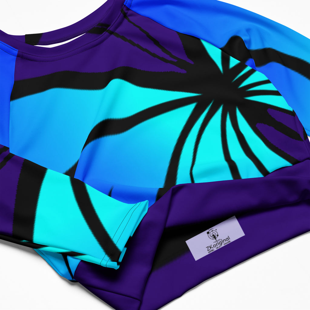 "Mystical Butterfly Bliss" Collection - Recycled Long Sleeve Crop Top ZKoriginal