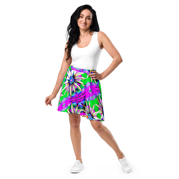 "Electric Bloom" Collection - Designer Skater Skirt