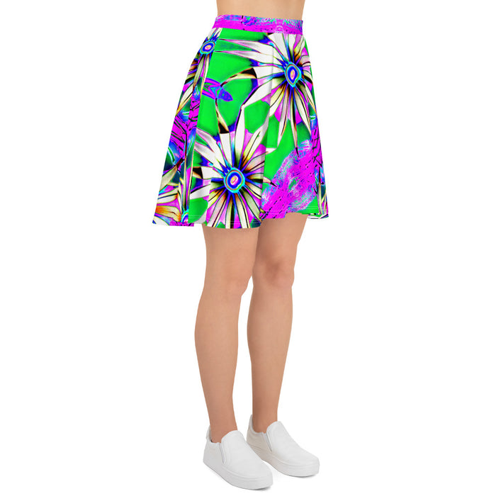 "Electric Bloom" Collection - Designer Skater Skirt