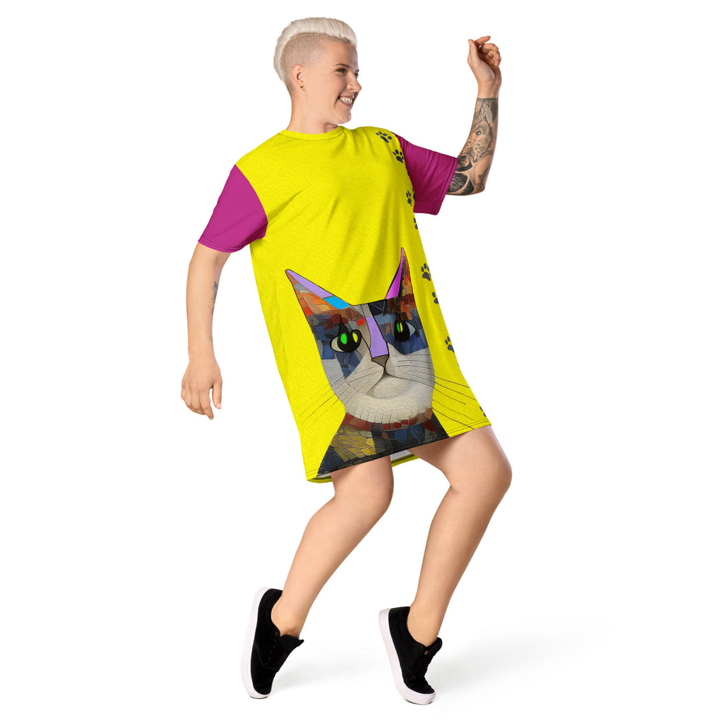 "Cat Lovers" Collection - Cat Face T-shirt Designer Dress ZKoriginal