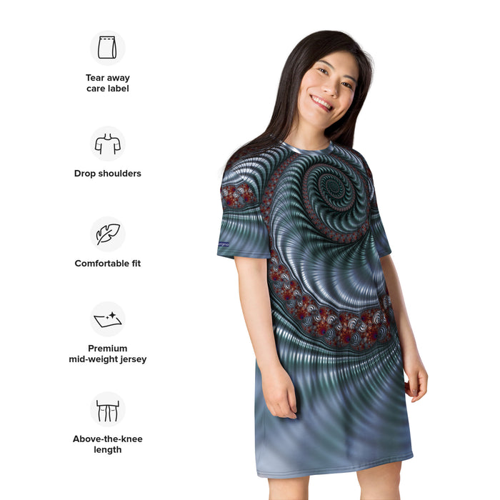 "Fractal Seashell" Collection - Designer T-shirt dress