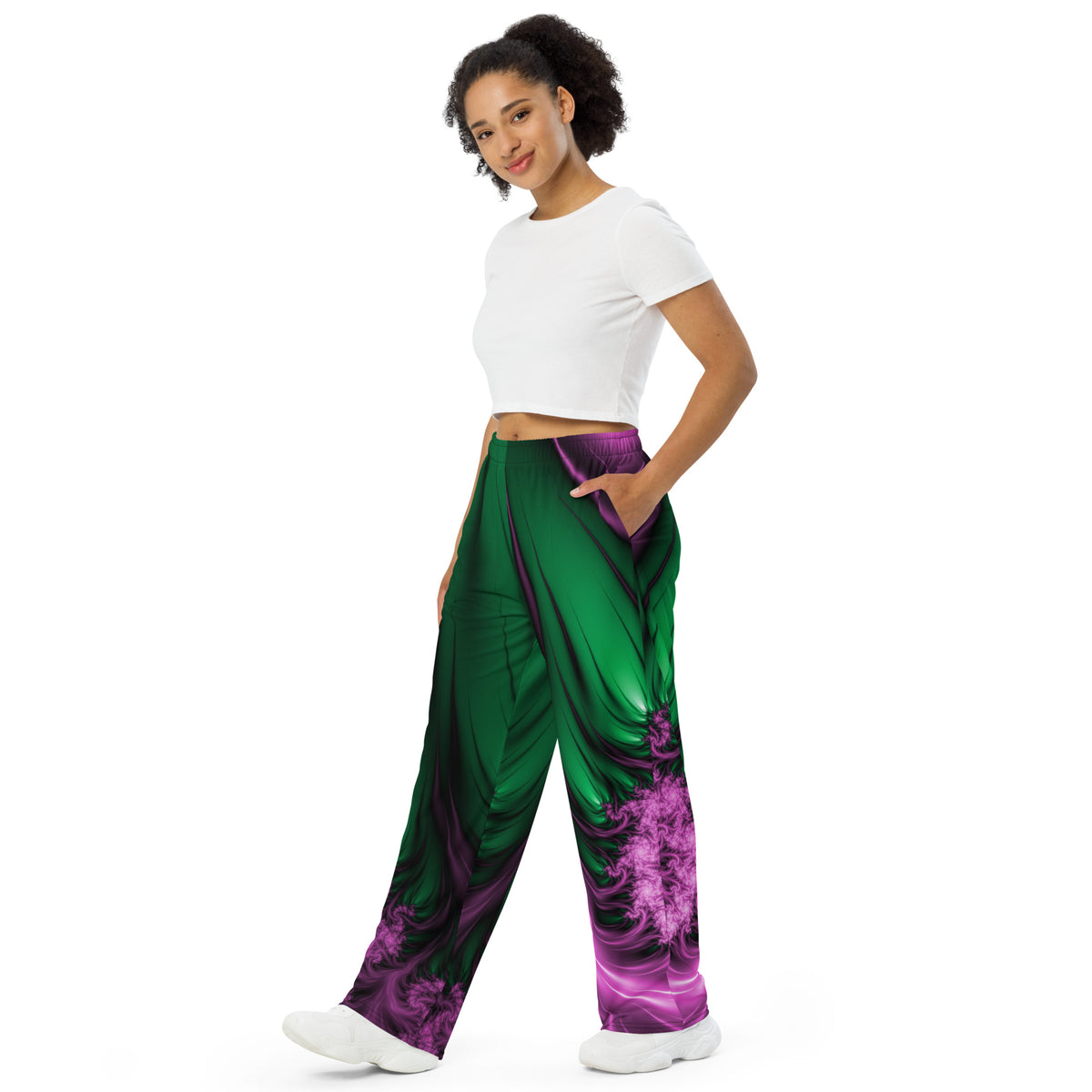 "Aurora Whispers Arctic Chic" Collection - Unisex Designer Wide Leg Pants ZKoriginal