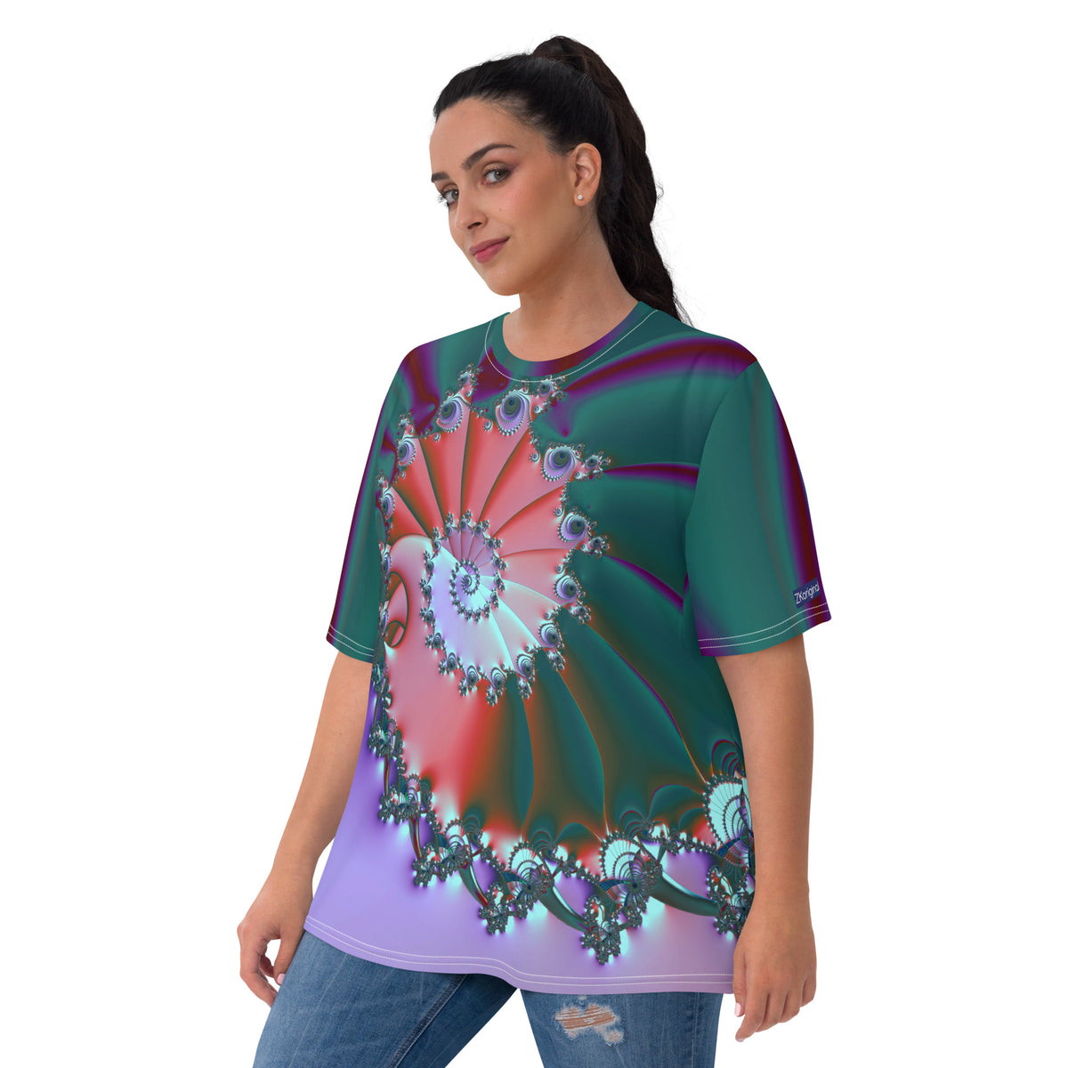 "Spiral Wave Radiant Twist" Collection - Designer Women's T-shirt ZKoriginal