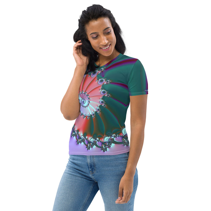 "Spiral Wave Radiant Twist" Collection - Designer Women's T-shirt ZKoriginal