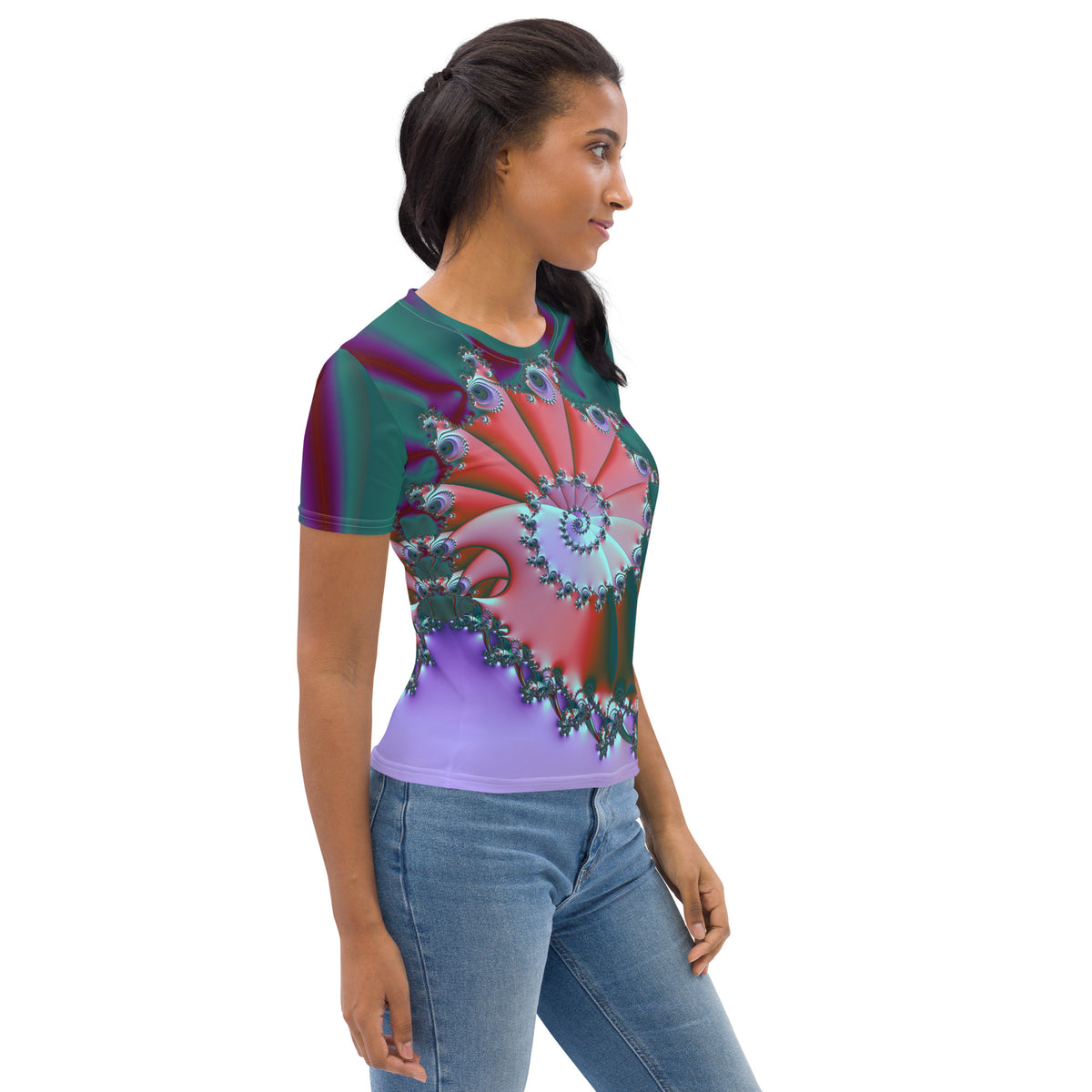 "Spiral Wave Radiant Twist" Collection - Designer Women's T-shirt ZKoriginal