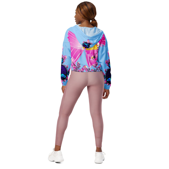 "Mystical Butterfly Bliss" Collection - Women’s Cropped Windbreaker