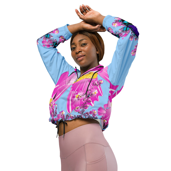 "Mystical Butterfly Bliss" Collection - Women’s Cropped Windbreaker