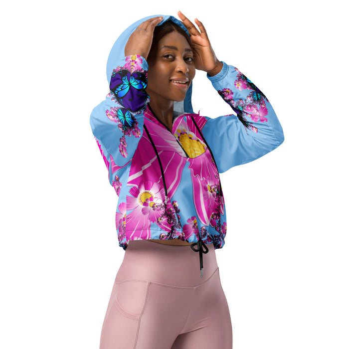 "Mystical Butterfly Bliss" Collection - Women’s Cropped Windbreaker