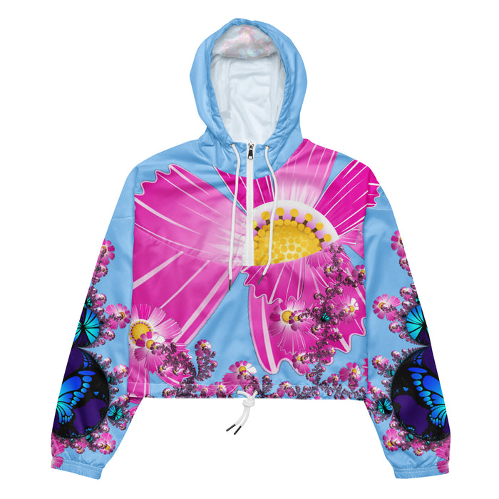 "Mystical Butterfly Bliss" Collection - Women’s Cropped Windbreaker