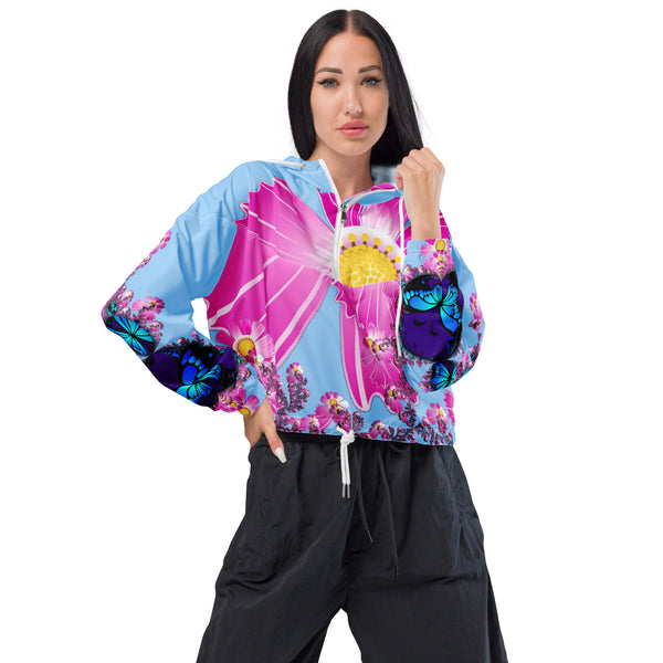 "Mystical Butterfly Bliss" Collection - Women’s Cropped Windbreaker