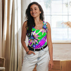 "Electric Bloom" Collection - Designer Long Tank Top ZKoriginal