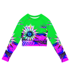 "Electric Bloom" Collection - Recycled Long Sleeve Crop Top