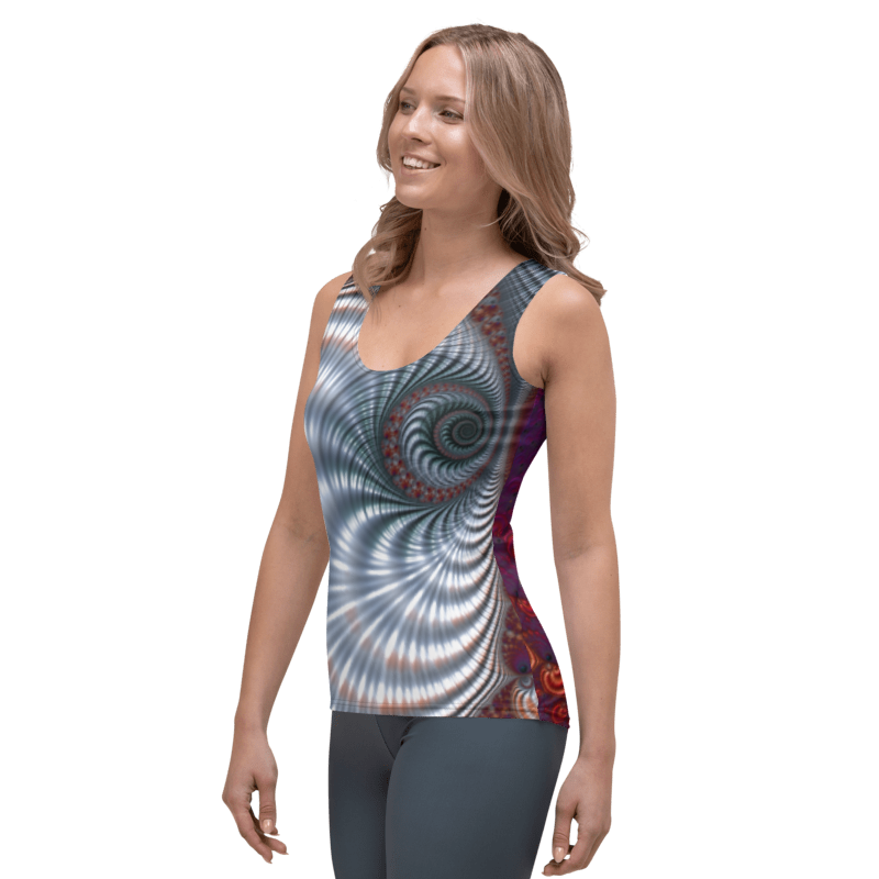 "Fractal Seashell" Collection - Yoga Long Tank Top