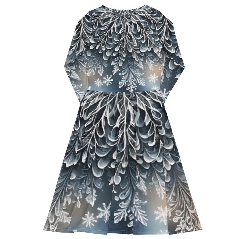"Frosted Elegance" Collection - Long sleeve Midi Dress