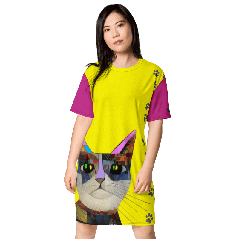 "Cat Lovers" Collection - Cat Face T-shirt Designer Dress ZKoriginal