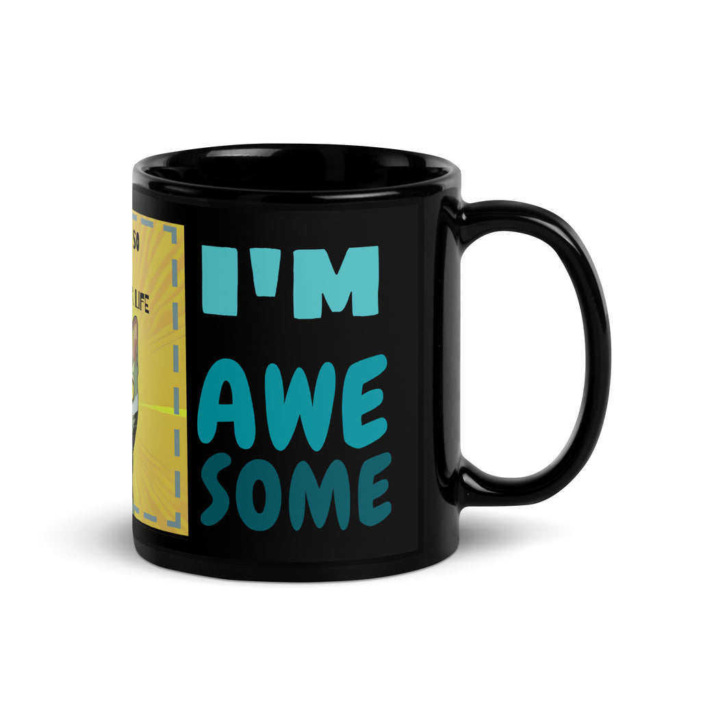 "Cat Lovers" Collection - Cat Face Black Glossy Mug ZKoriginal