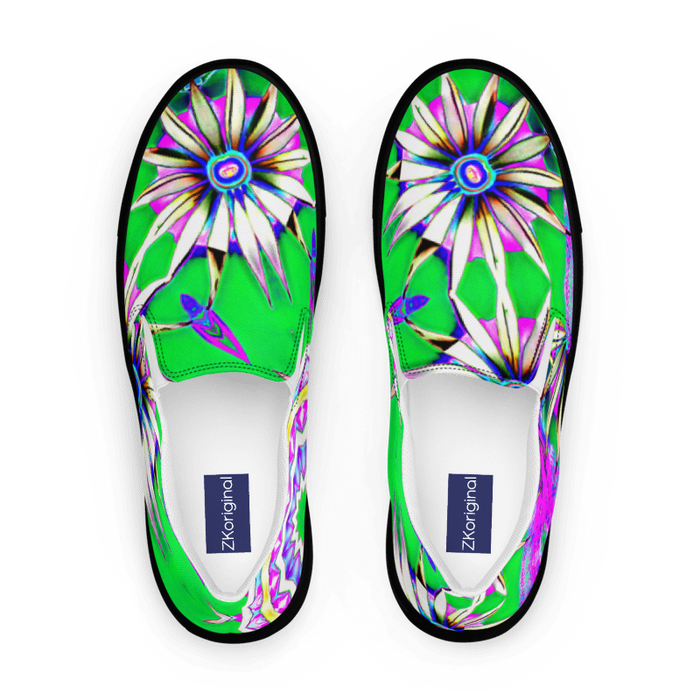 "Electric Bloom" Collection - Women’s Slip On Canvas Shoes