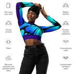 "Mystical Butterfly Bliss" Collection - Recycled Long Sleeve Crop Top ZKoriginal
