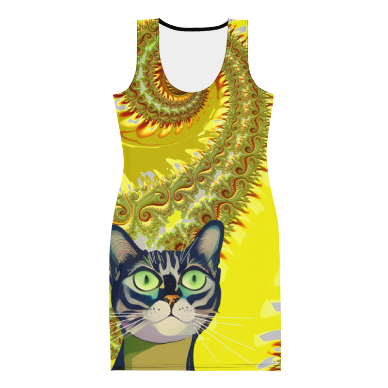 "The Canary" Collection - Cat Face Designer Mini Dress ZKoriginal