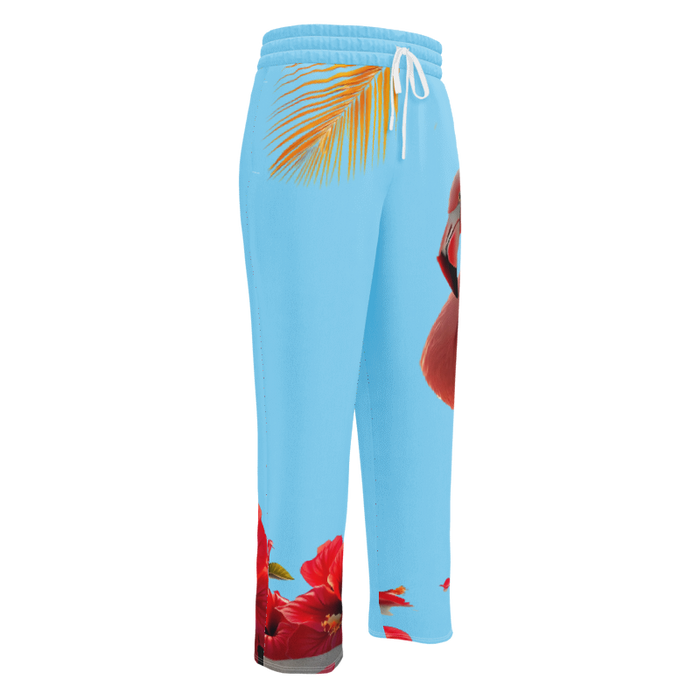 "Majestic Flamingo" Collection - Wide-Leg Joggers