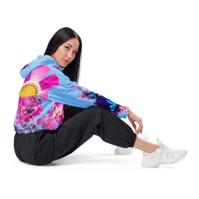 "Mystical Butterfly Bliss" Collection - Women’s Cropped Windbreaker