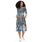 "Frosted Elegance" Collection - Long sleeve Midi Dress