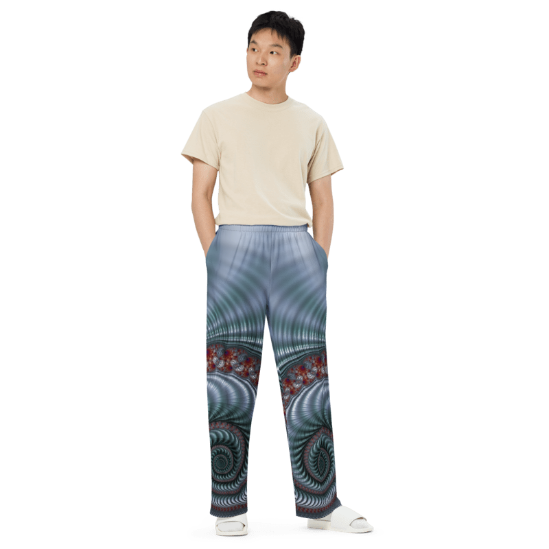 "Fractal Seashell" Collection - Unisex Wide-leg Pants