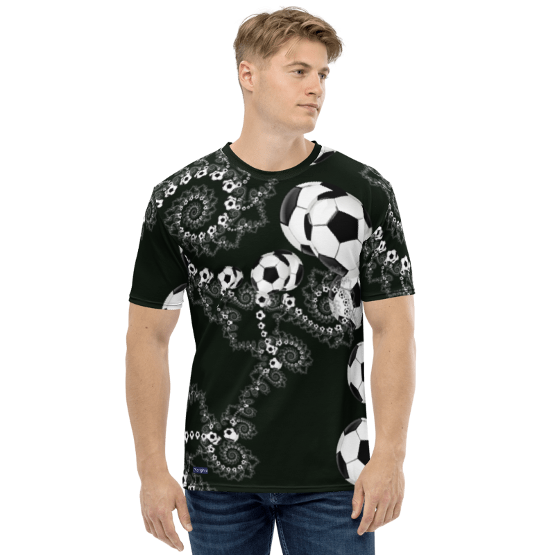"Galactic Offside" Collection - Fractal Soccer Ball Men's T-shirt