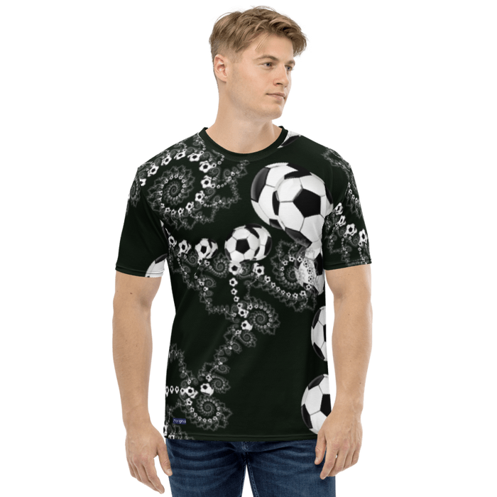 "Galactic Offside" Collection - Fractal Soccer Ball Men's T-shirt