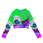 "Electric Bloom" Collection - Recycled Long Sleeve Crop Top