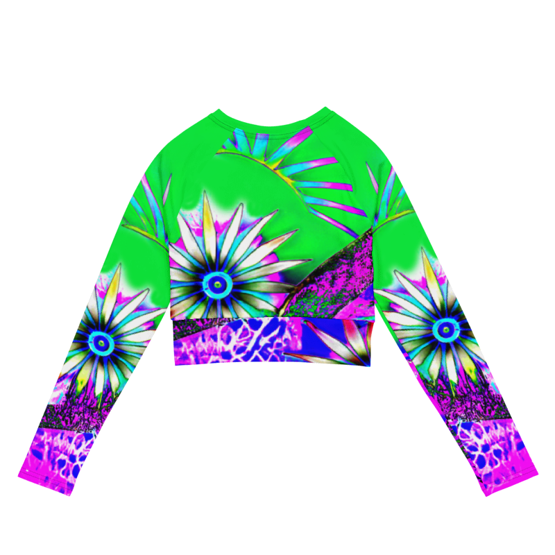"Electric Bloom" Collection - Recycled Long Sleeve Crop Top