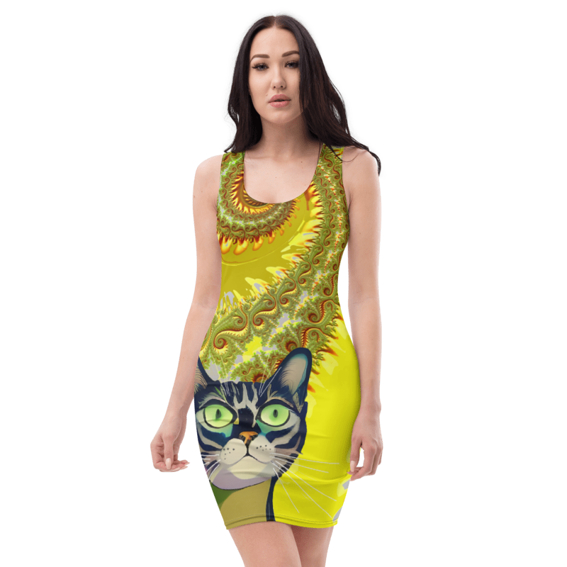 "The Canary" Collection - Cat Face Designer Mini Dress ZKoriginal