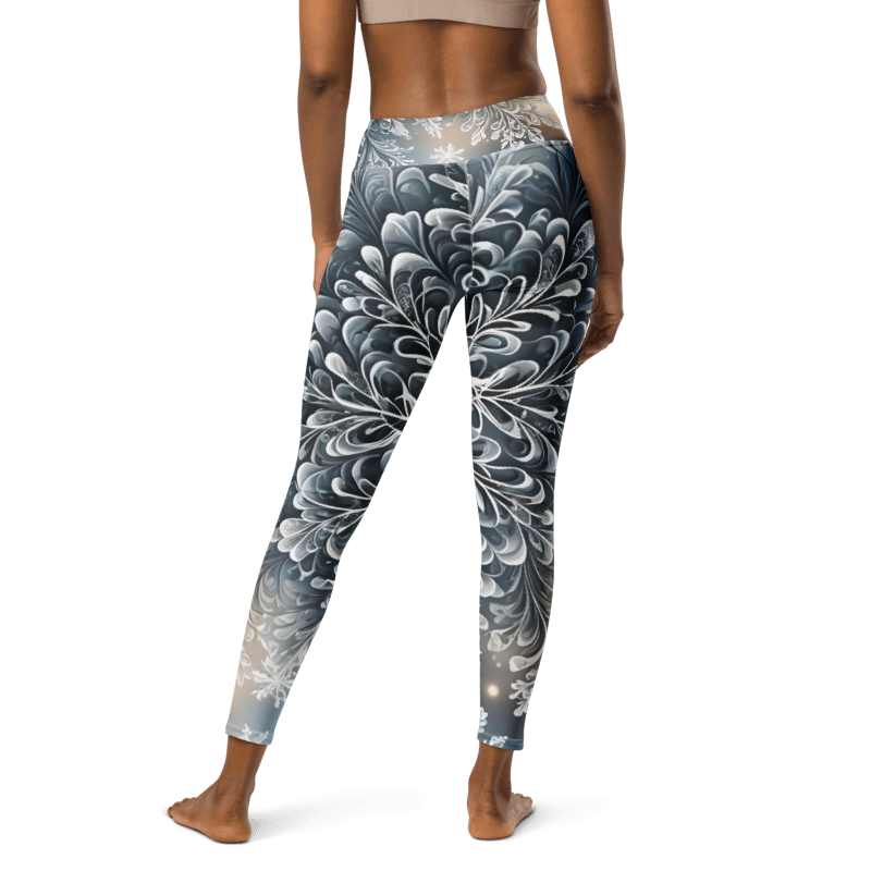 Frosted Elegance – Designer Women's Long Yoga Leggings | ZKoriginal